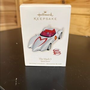 Hallmark White and Red Futuristic Car Ornament